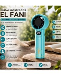Kalemhane Ultra Güç El Fanı- 5 Kademeli  Yeşil